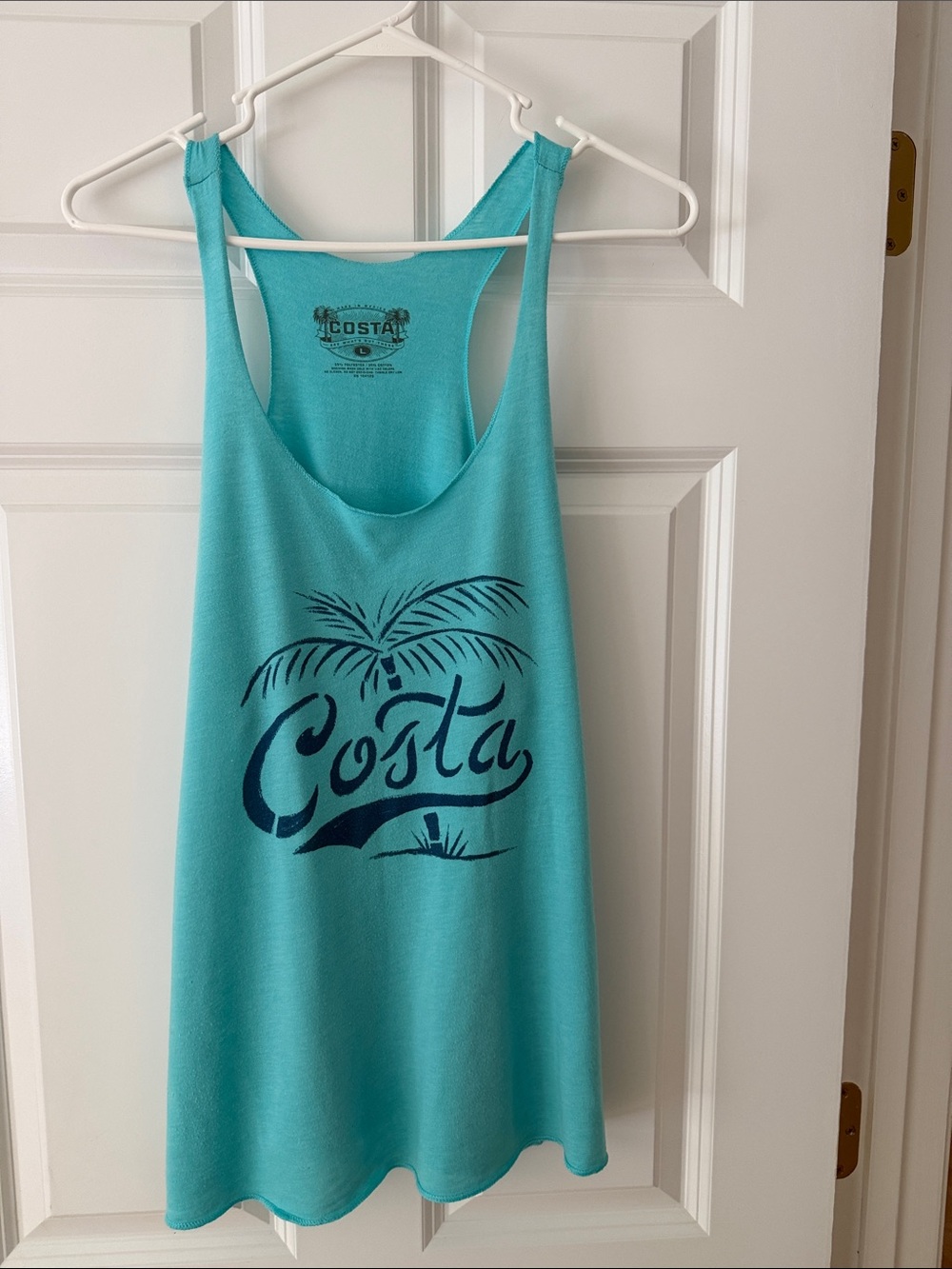 Costa Turquoise Palm Logo Racerback Tank